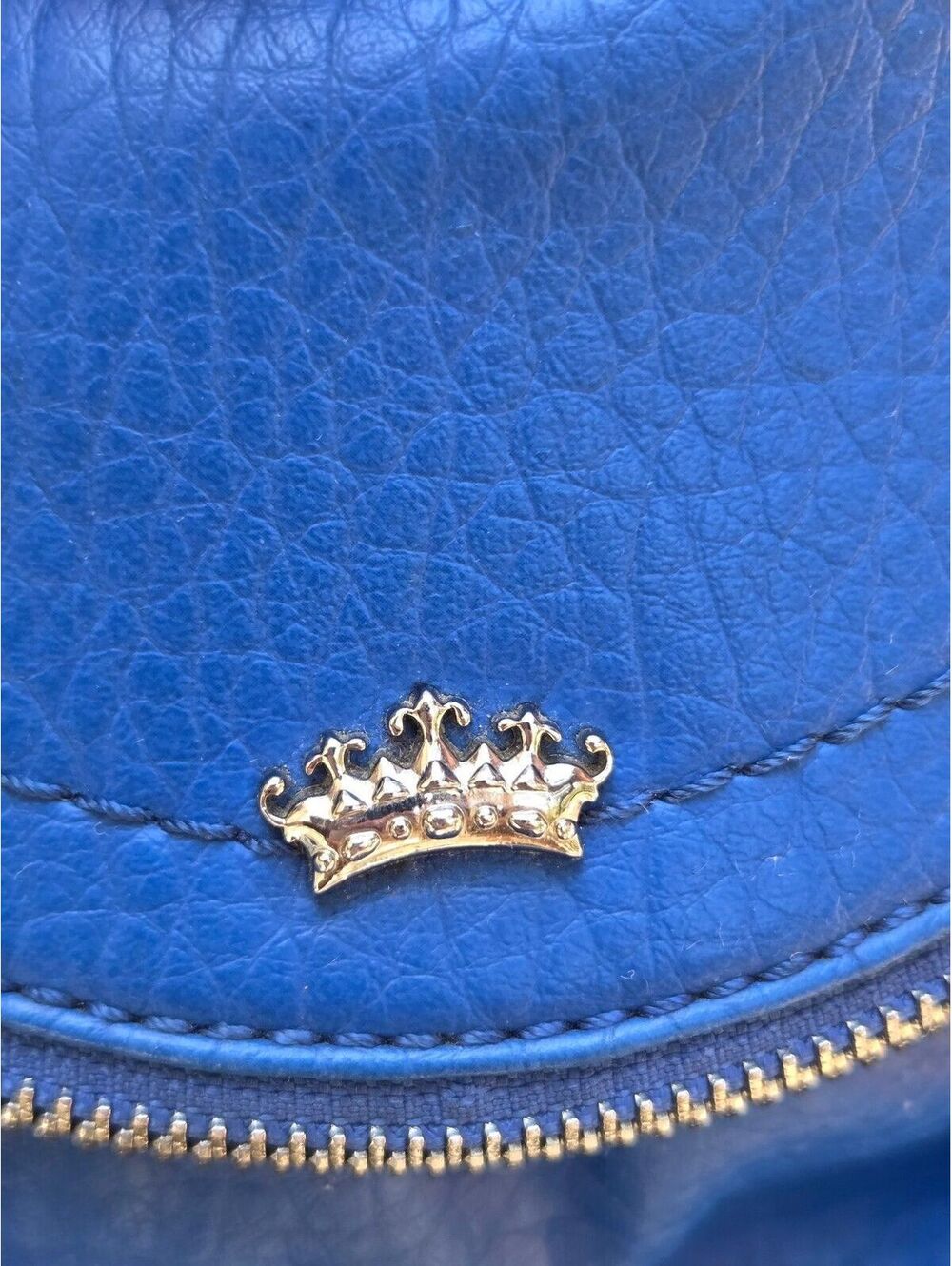Juicy Couture y2k Blue Faux Leather Chain Crossbody Handbag Flap Shoulder Bag - Picture 3 of 9